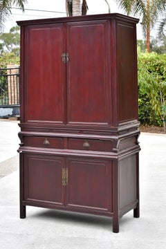 Plum Two-Tier Cabinet with Secret Locking Mechanism