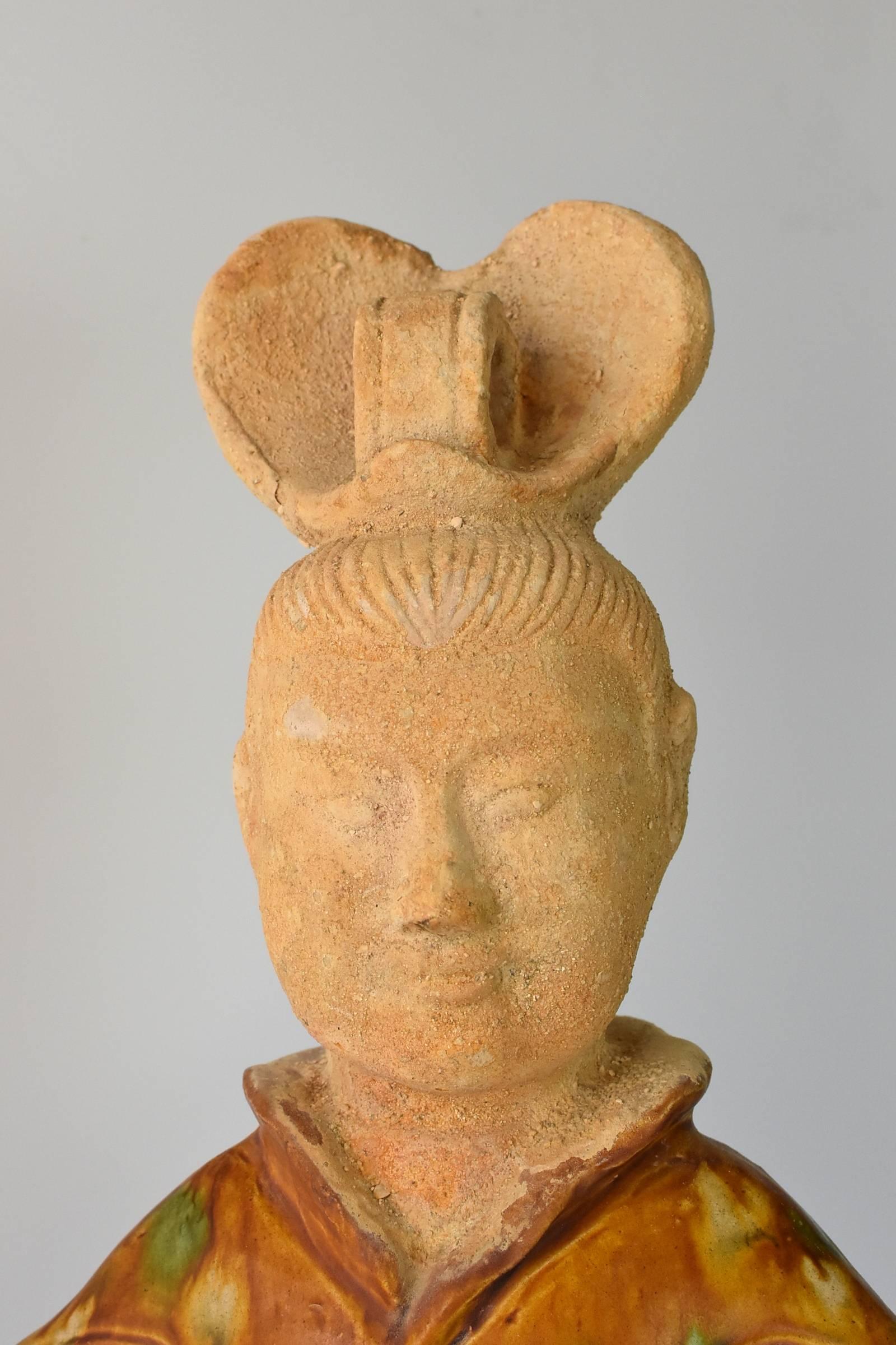 Glazed Terracotta Court Official, Tang San Cai Style Pottery Figure