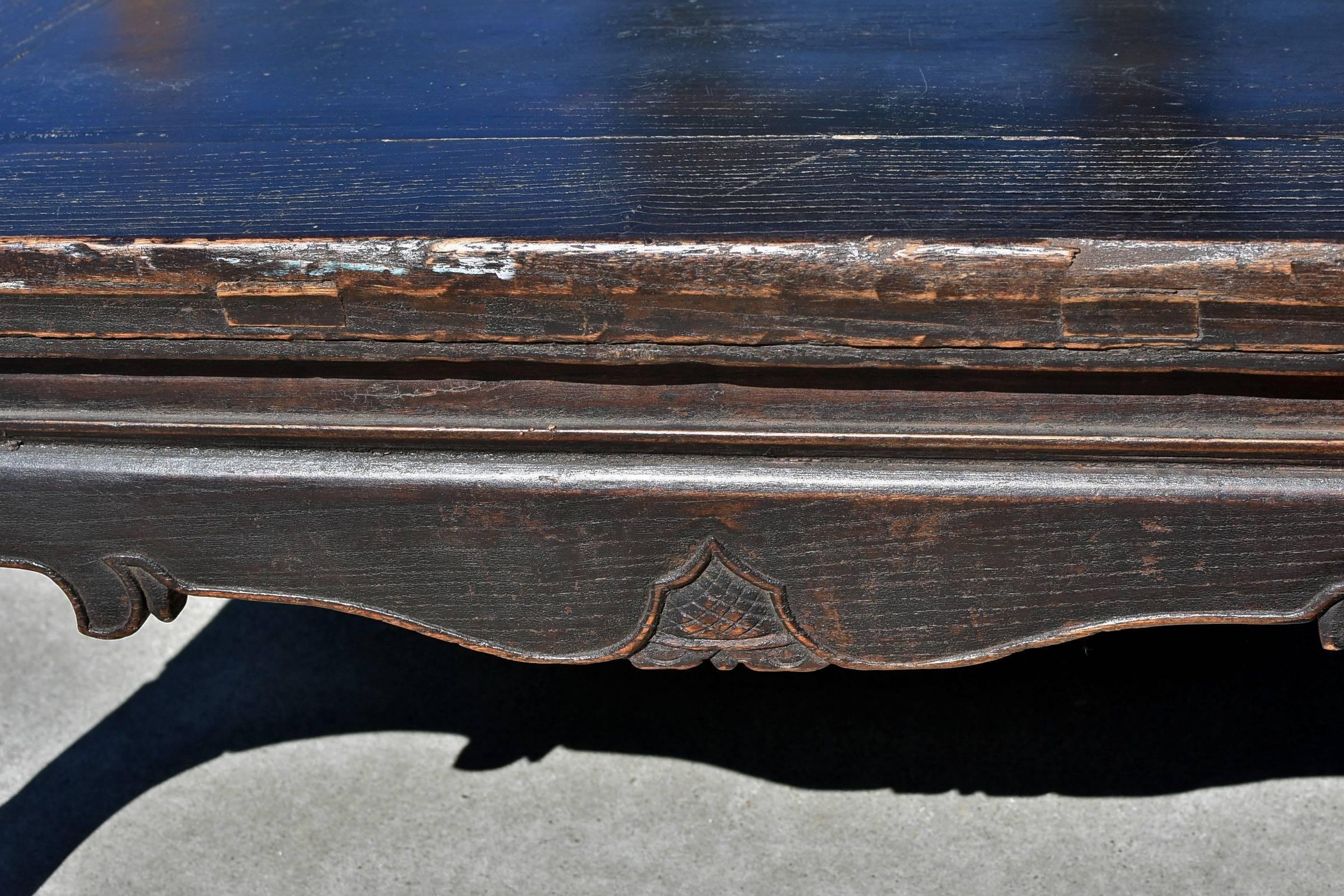Antique Chinese Low Table, Black Kang Table 1