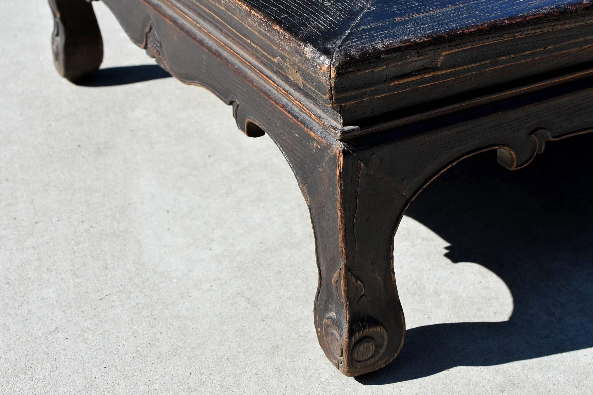 Antique Chinese Low Table, Black Kang Table 2