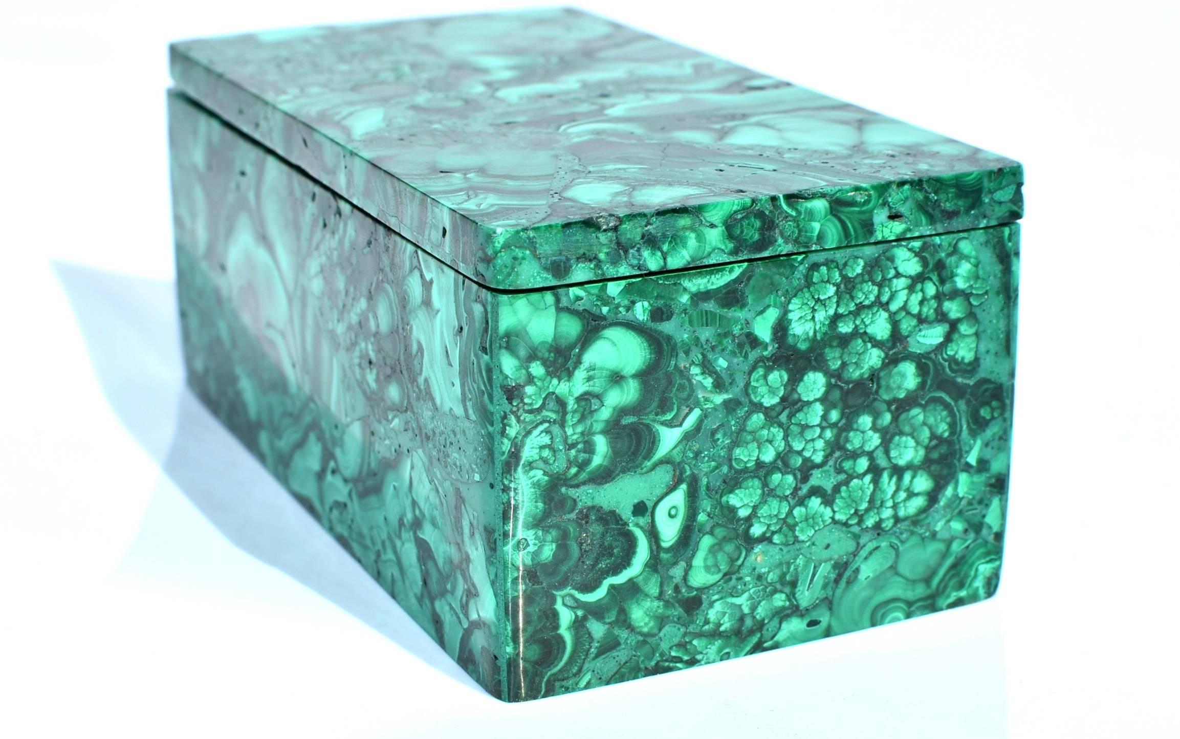 Natural Malachite Box, Gem Stone Jewelry Box 1