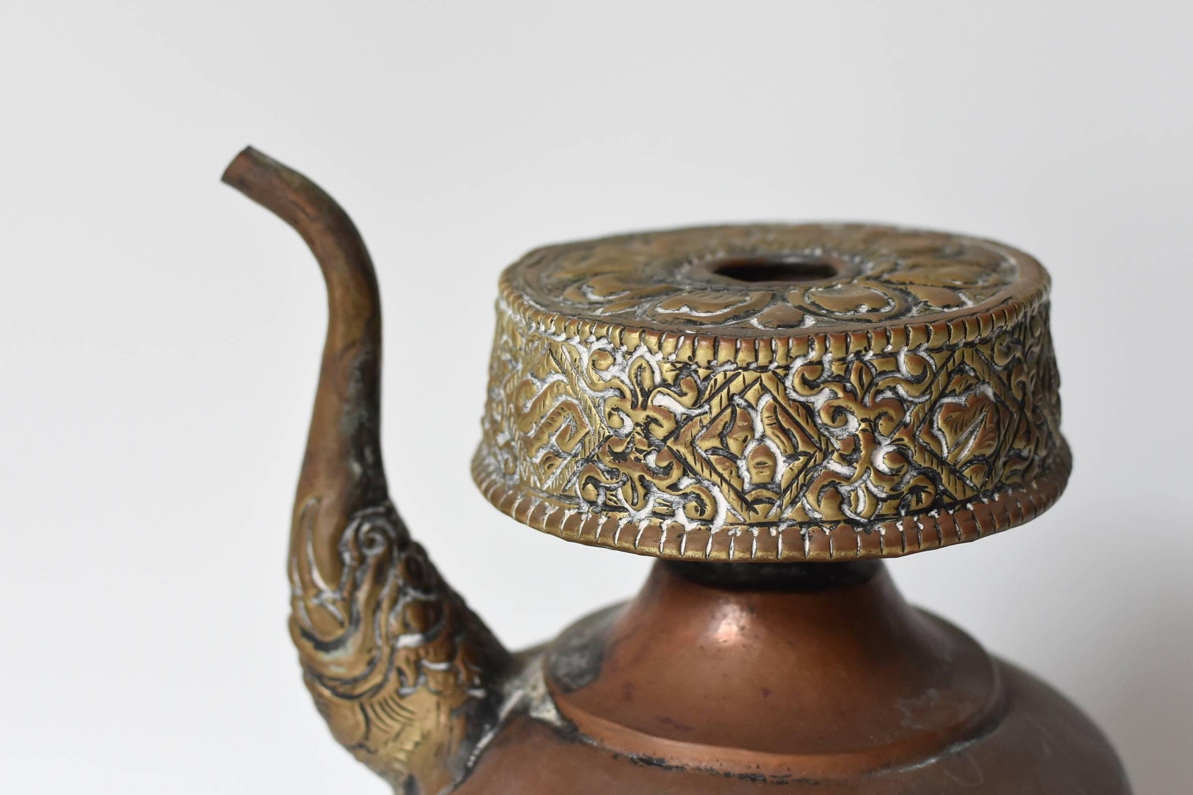 19th Century Antique Copper Tibetan Pot, Bhumba