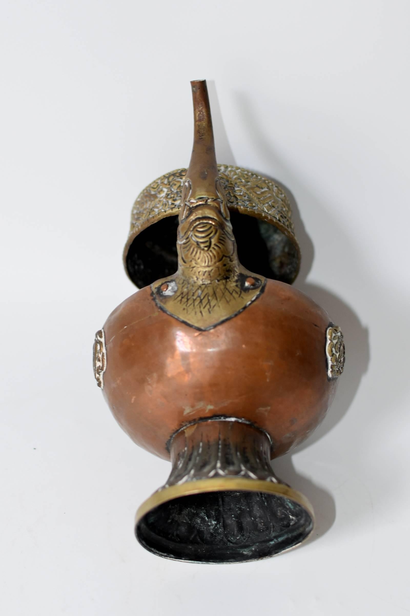 Antique Copper Tibetan Pot, Bhumba In Good Condition In Somis, CA
