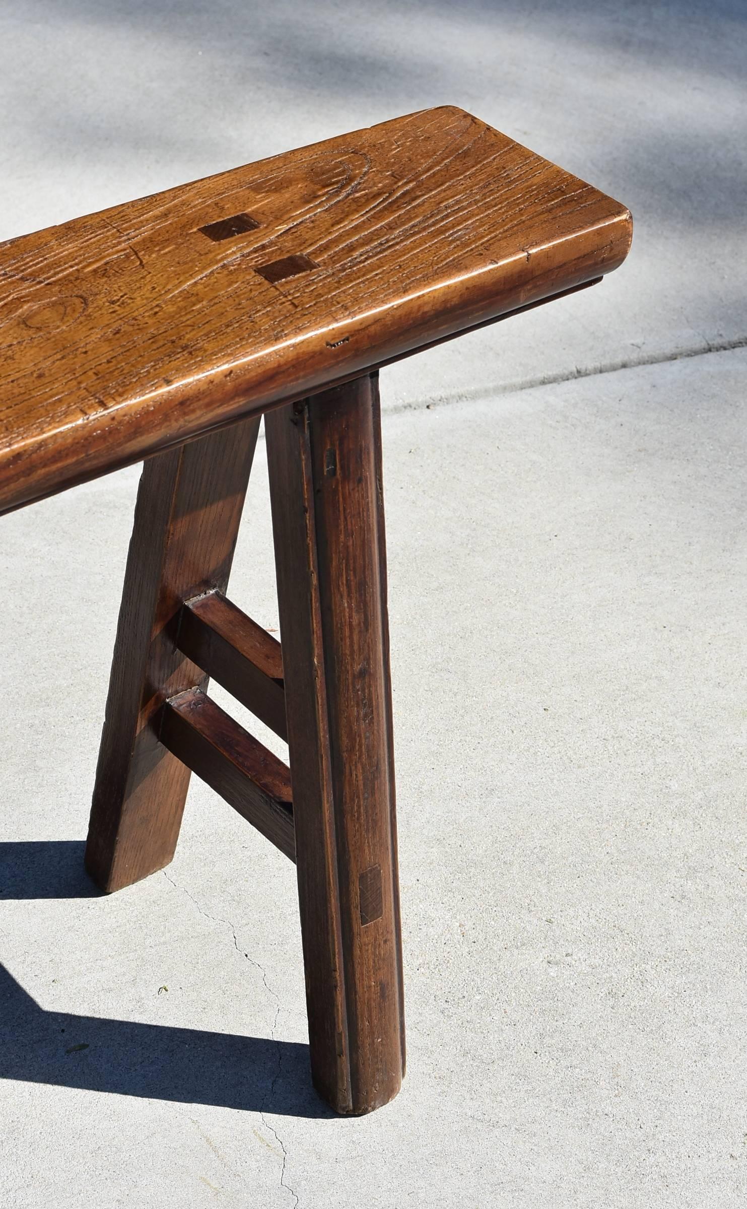 Antique Chinese Bench, Chinese Kung Fu Bench In Good Condition In Somis, CA