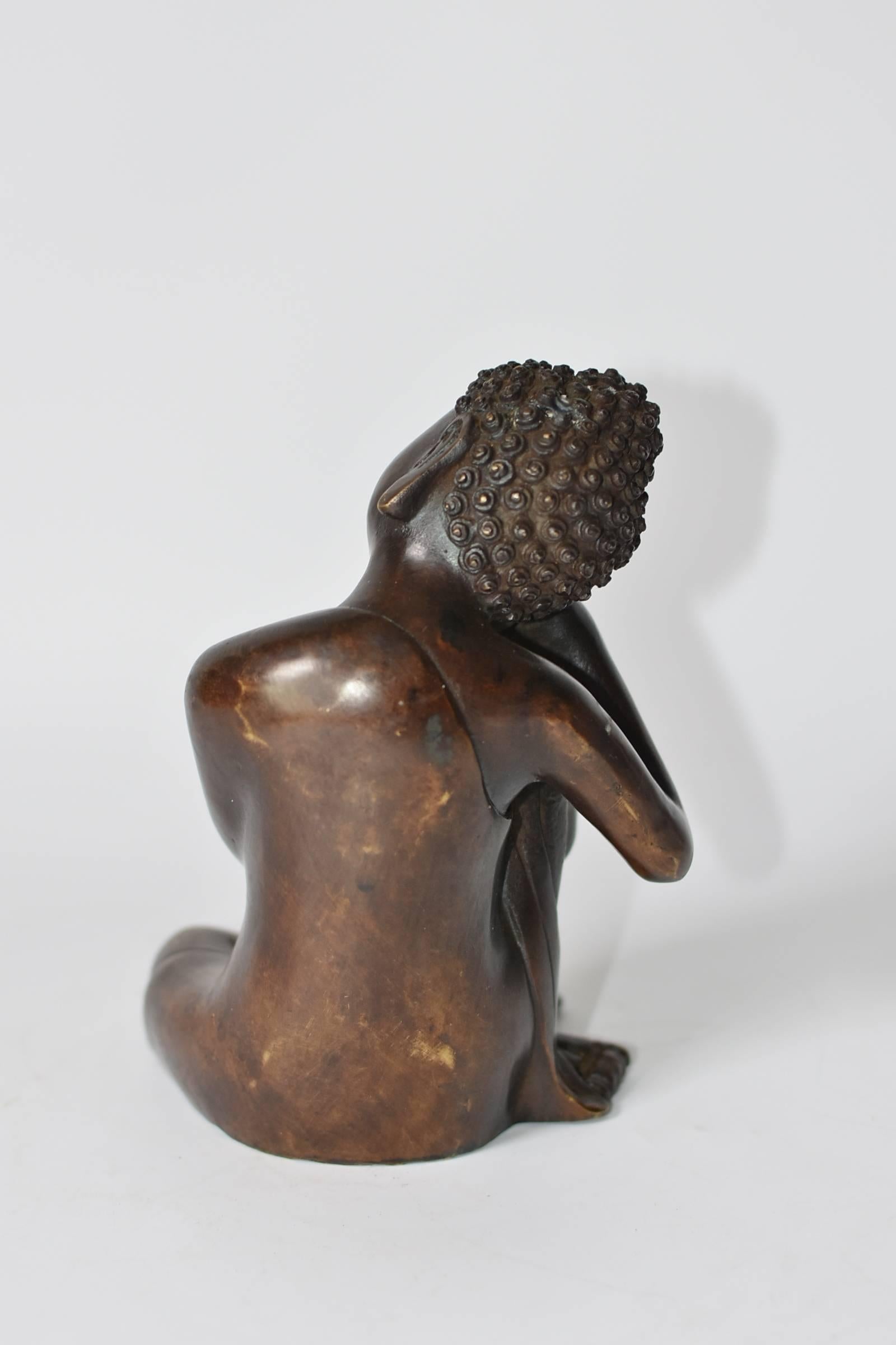 Bronze Buddha Statue, a Thinking Buddha 4