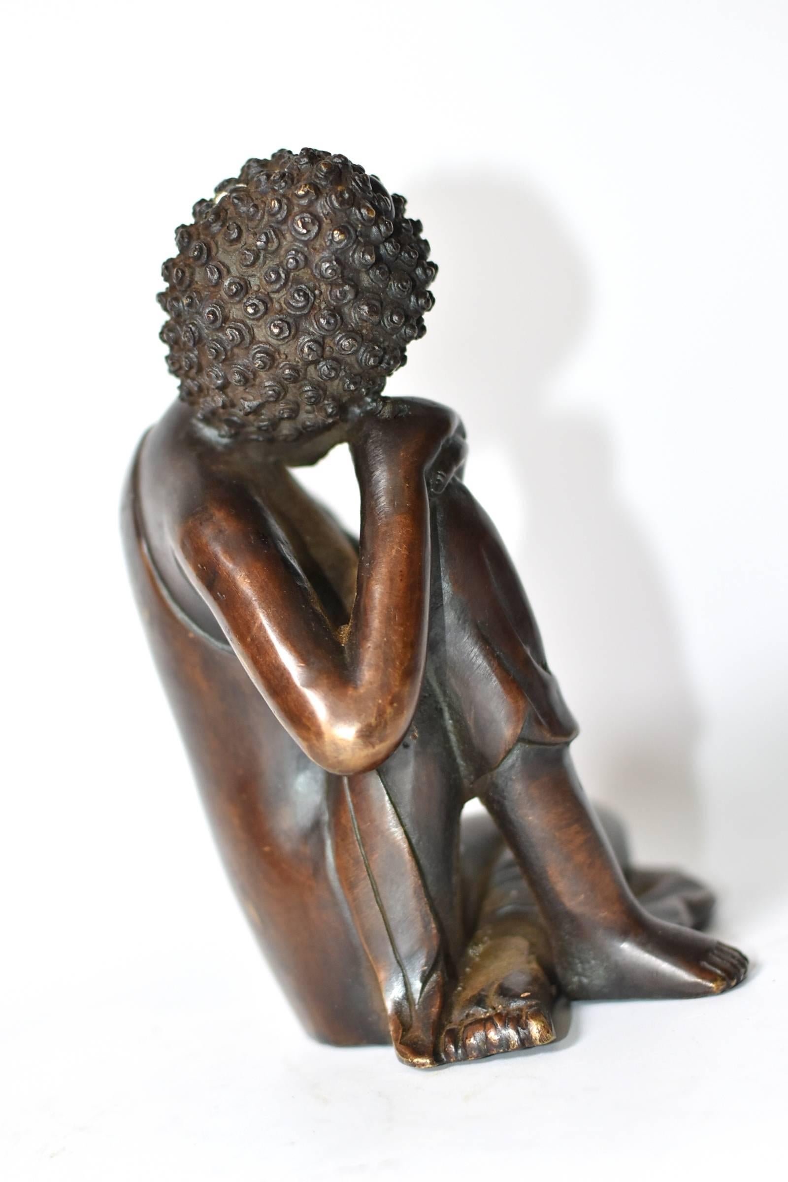 Bronze Buddha Statue, a Thinking Buddha 1