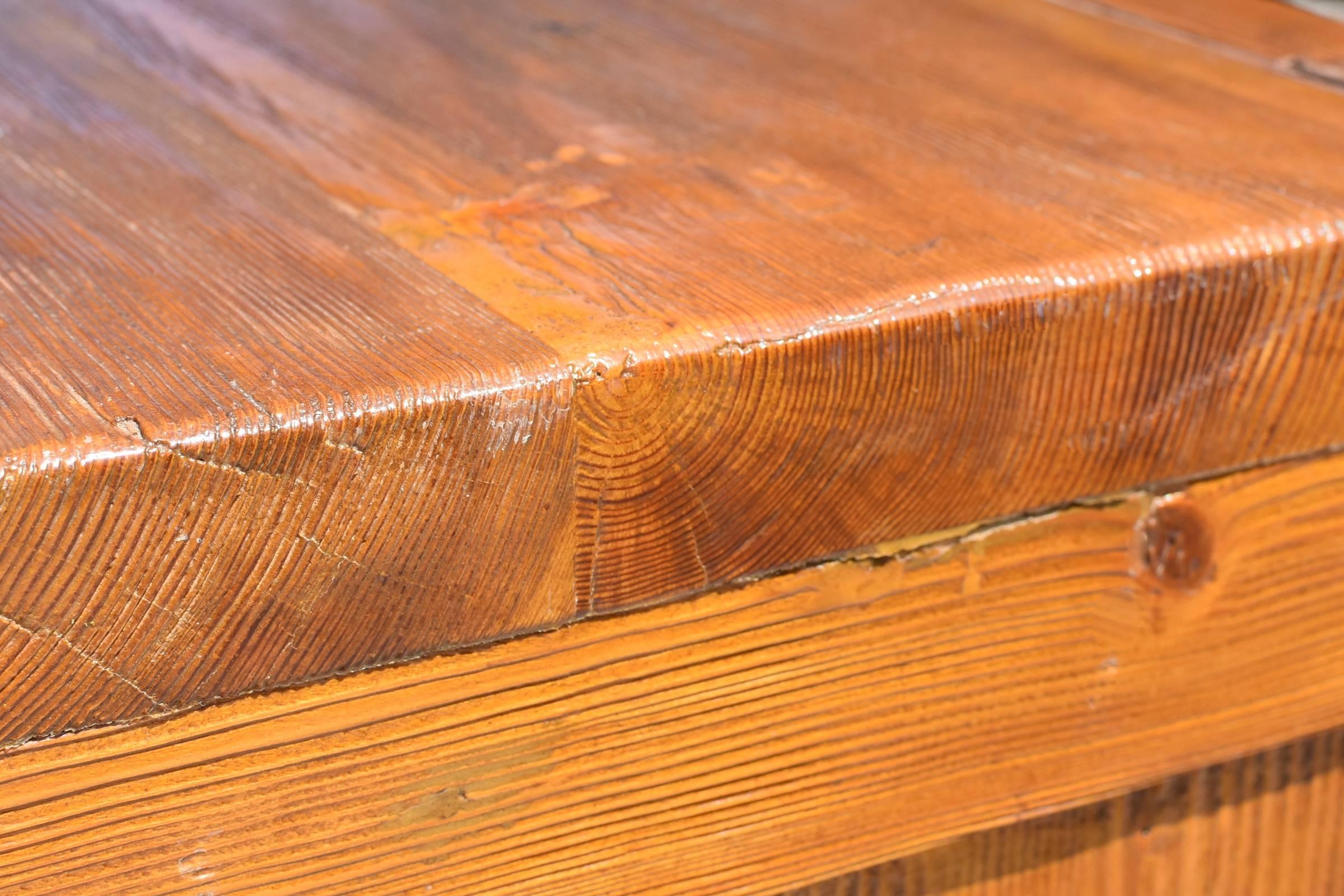 Solid Elm Wood Sideboard, Rustic Wood Finish 1