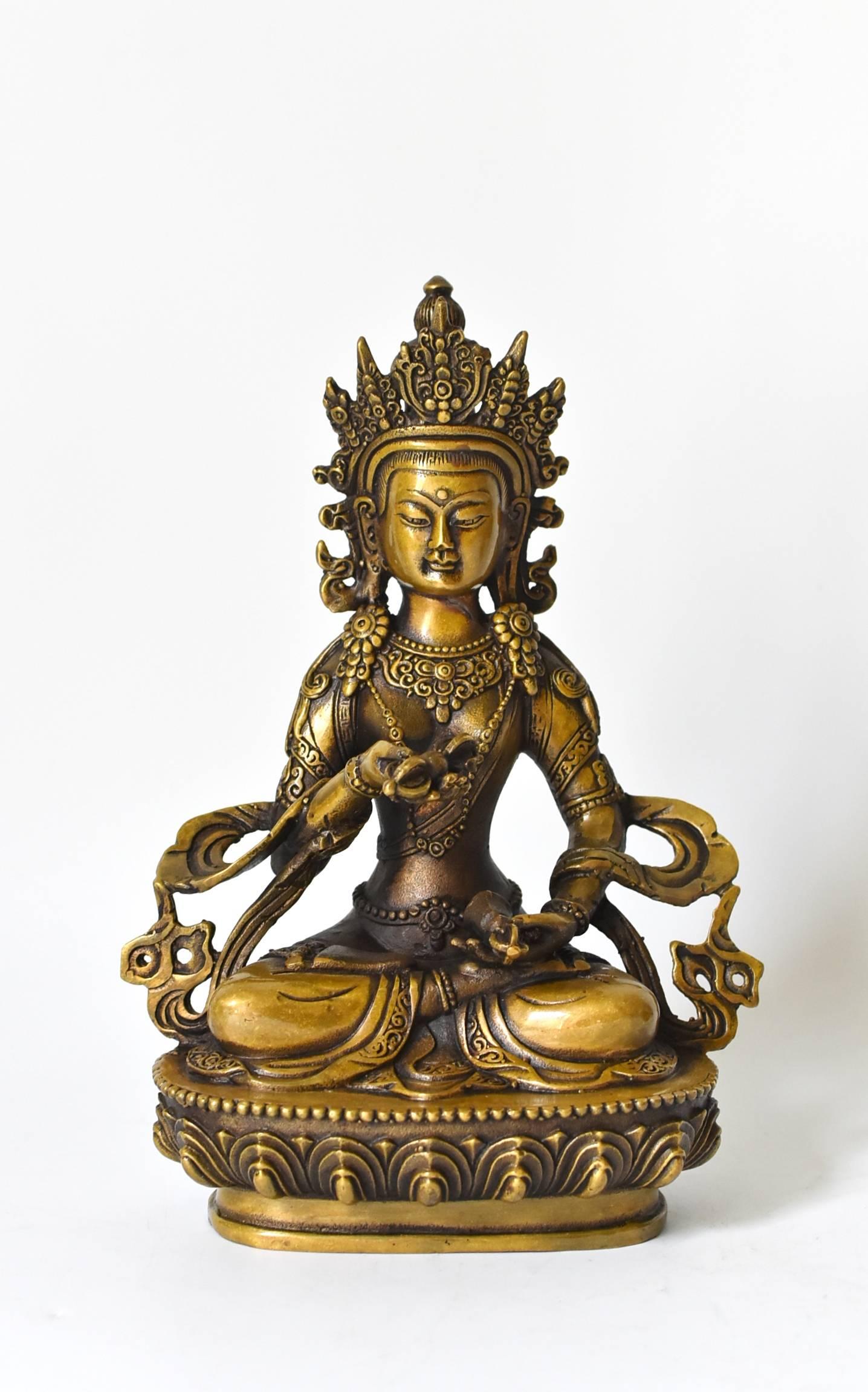 Brass Tibetan Buddhas, Set of Three 3