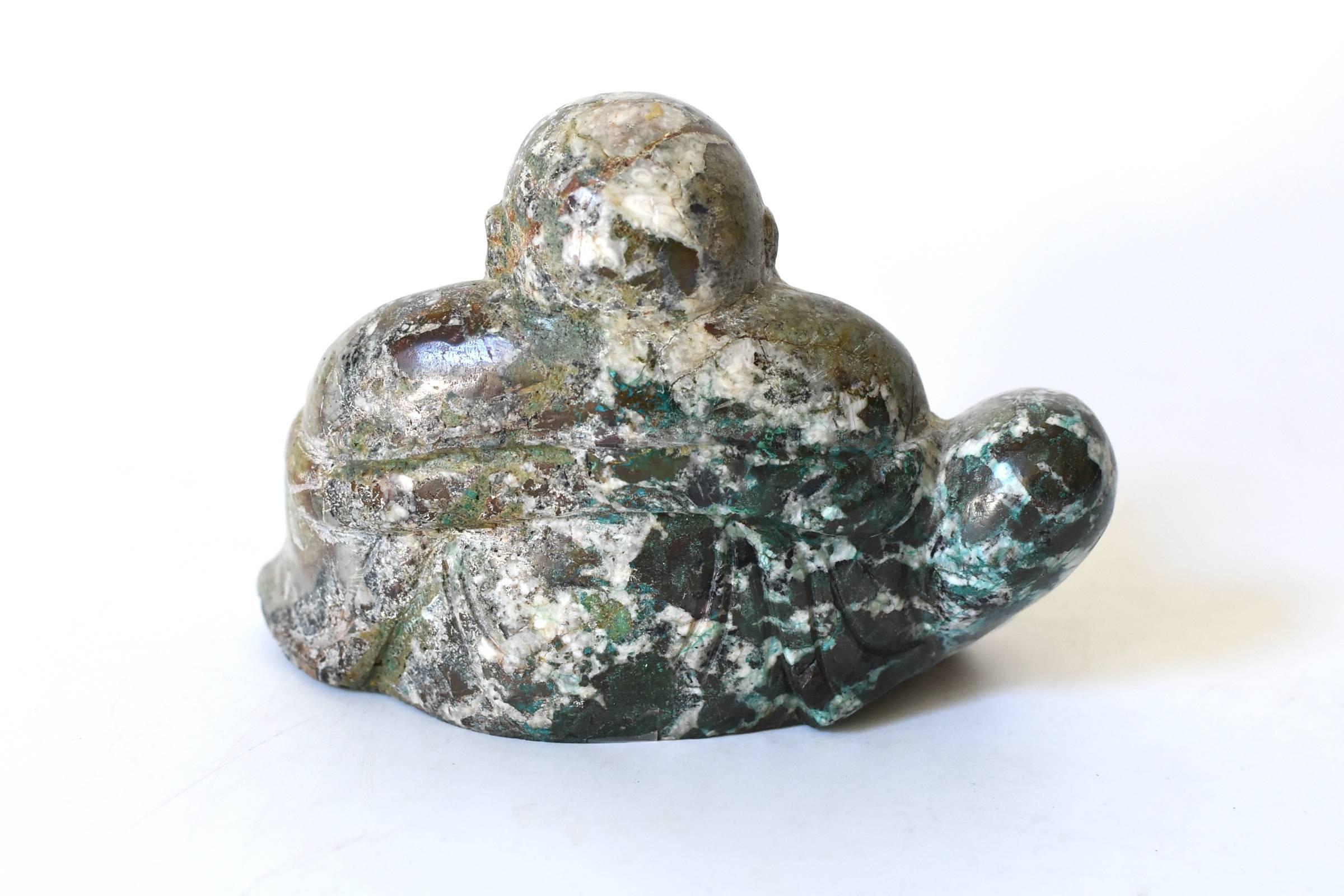 Stone Happy Buddha, Chrysocolla 2