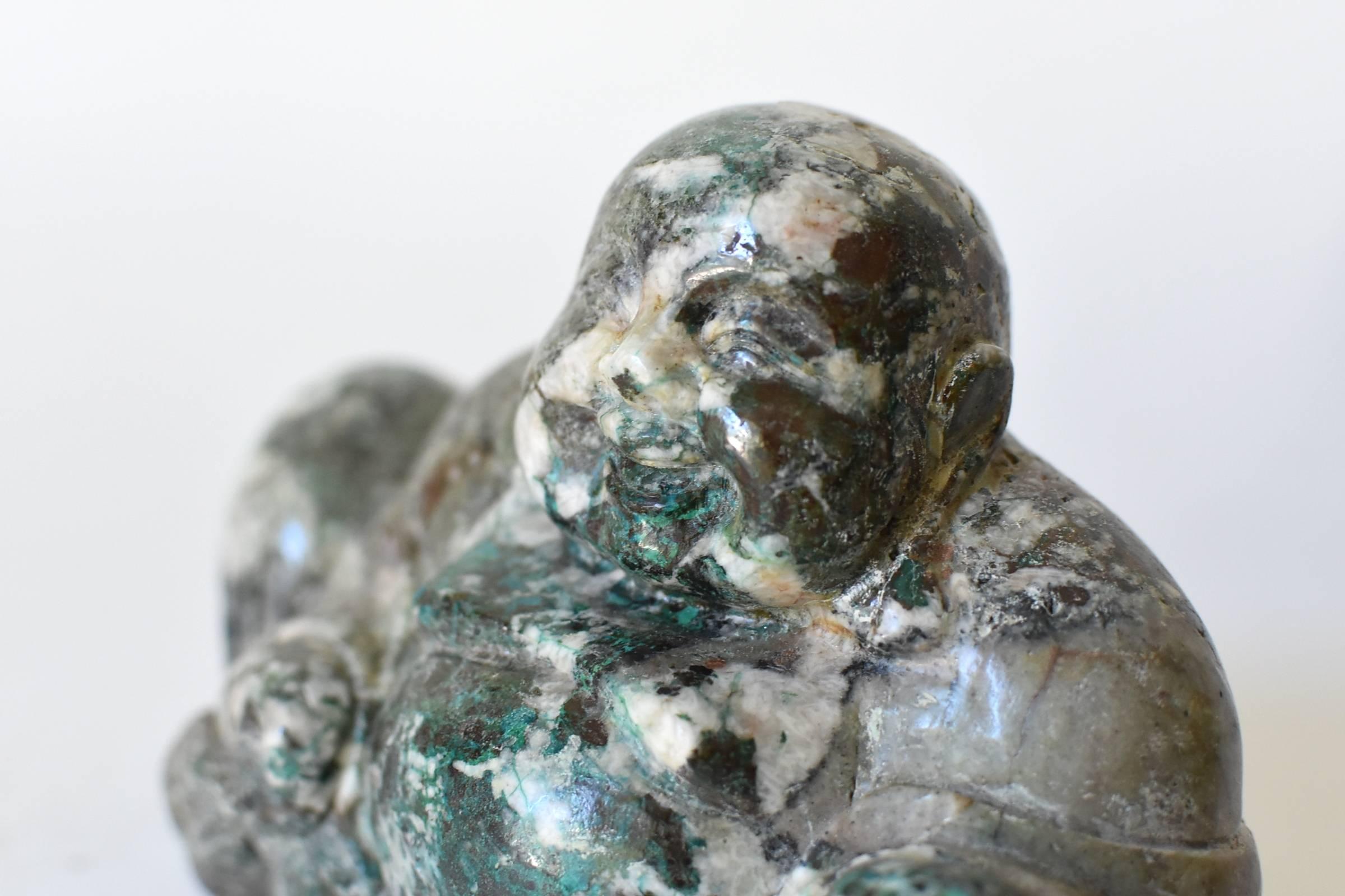 Stone Happy Buddha, Chrysocolla 1