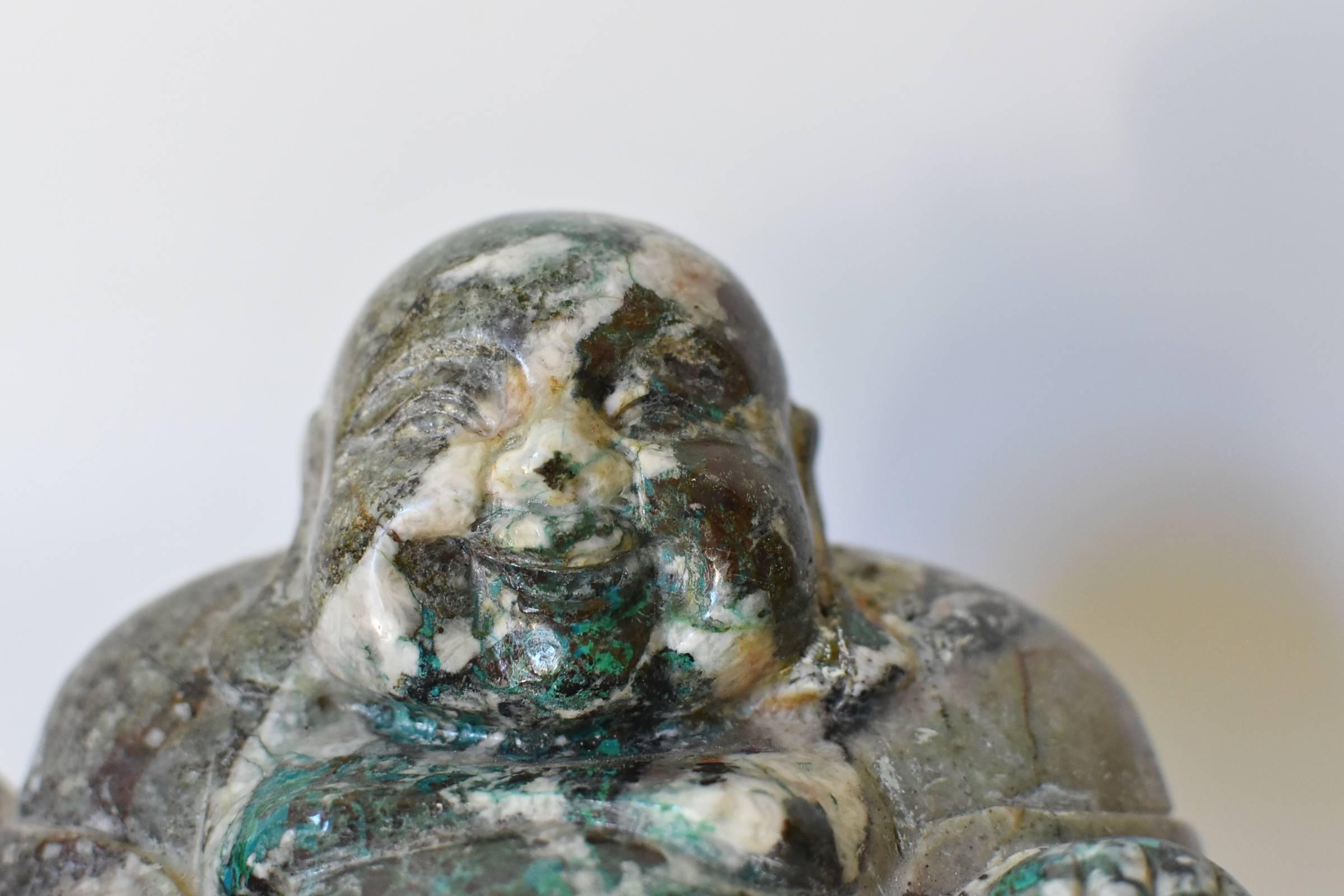 Stone Happy Buddha, Chrysocolla 3