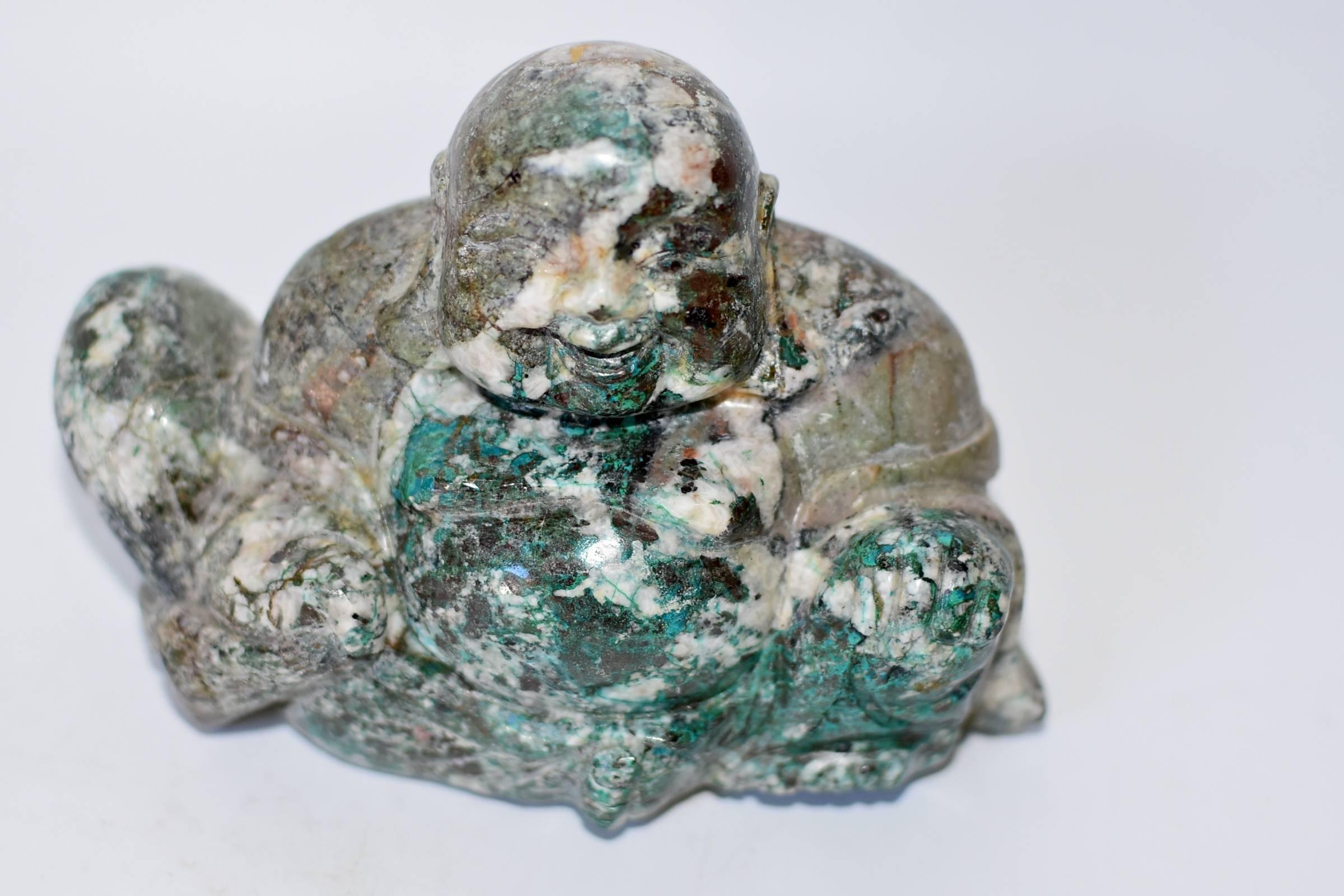 Stone Happy Buddha, Chrysocolla 4