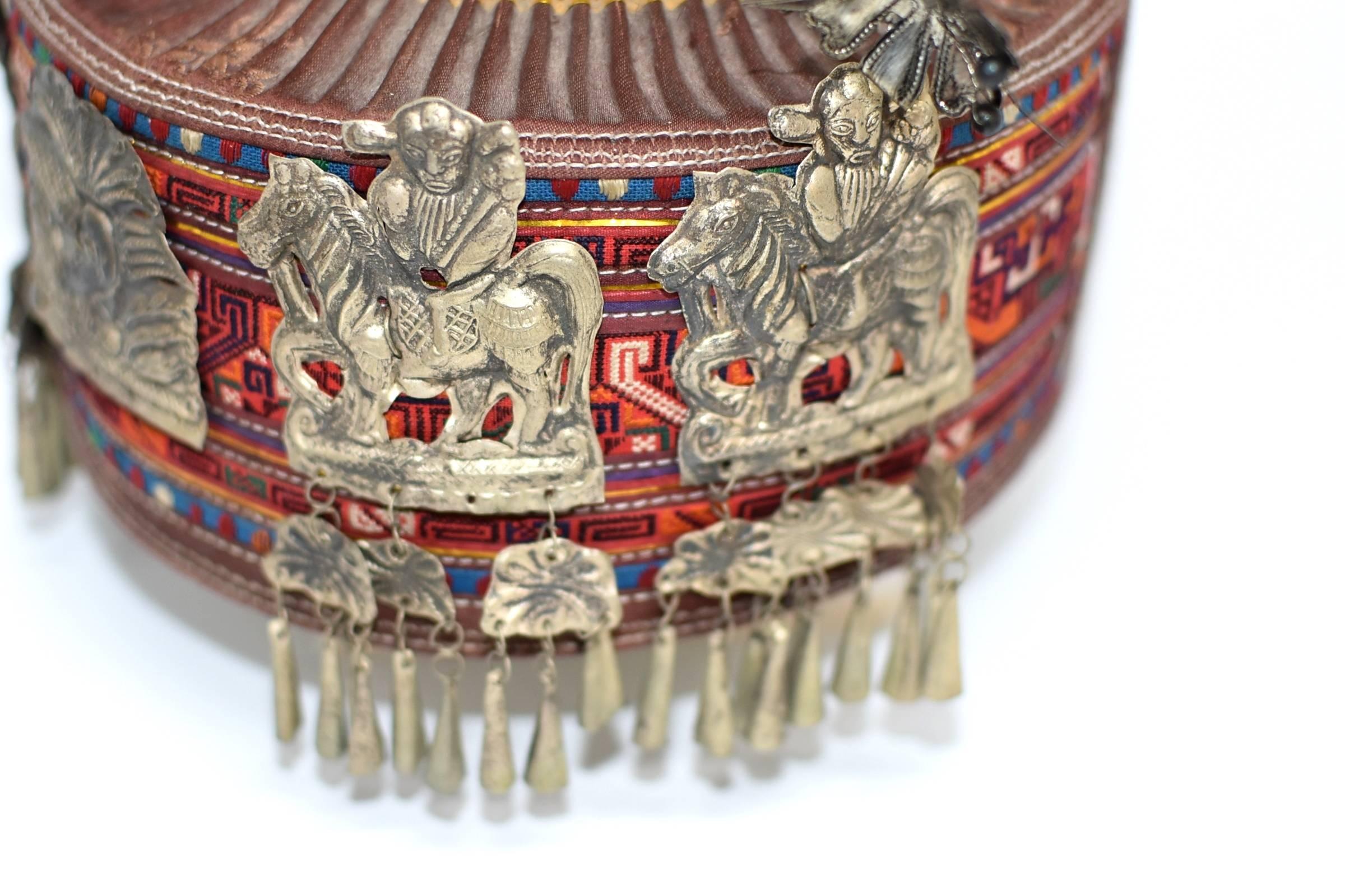 20th Century Tribal Hat Crown with Silvered Ornaments