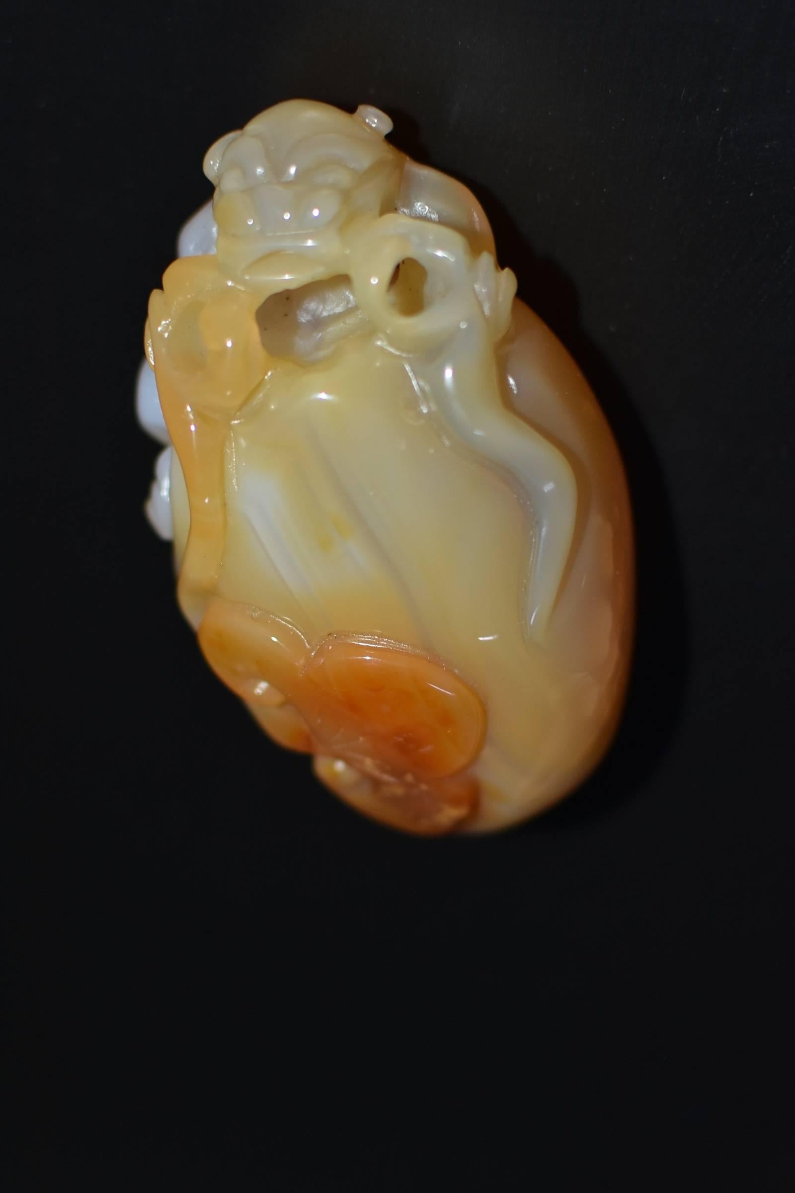 Contemporary Agate Dragon Hand-Held Sculpture For Sale