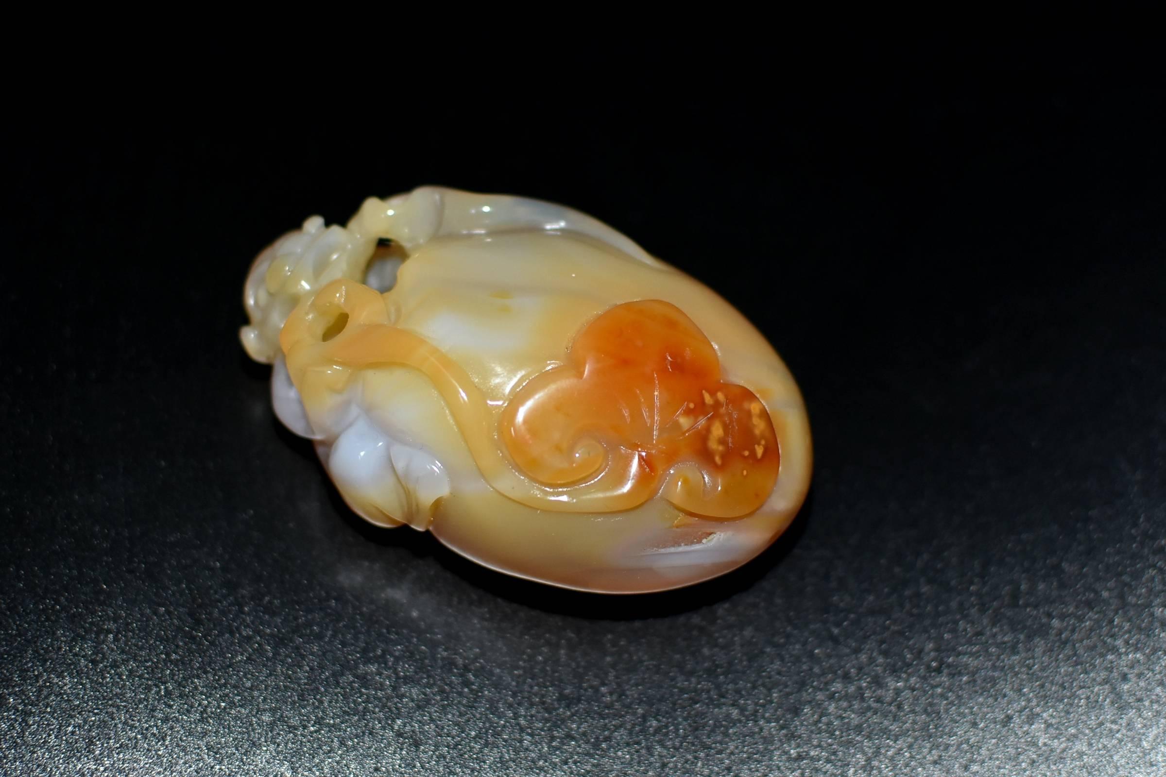 Agate Dragon Hand-Held Sculpture For Sale 1