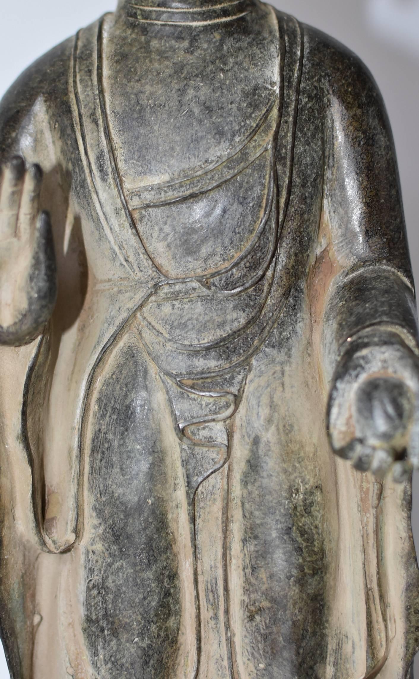 20th Century Bronze Standing Buddha Statue