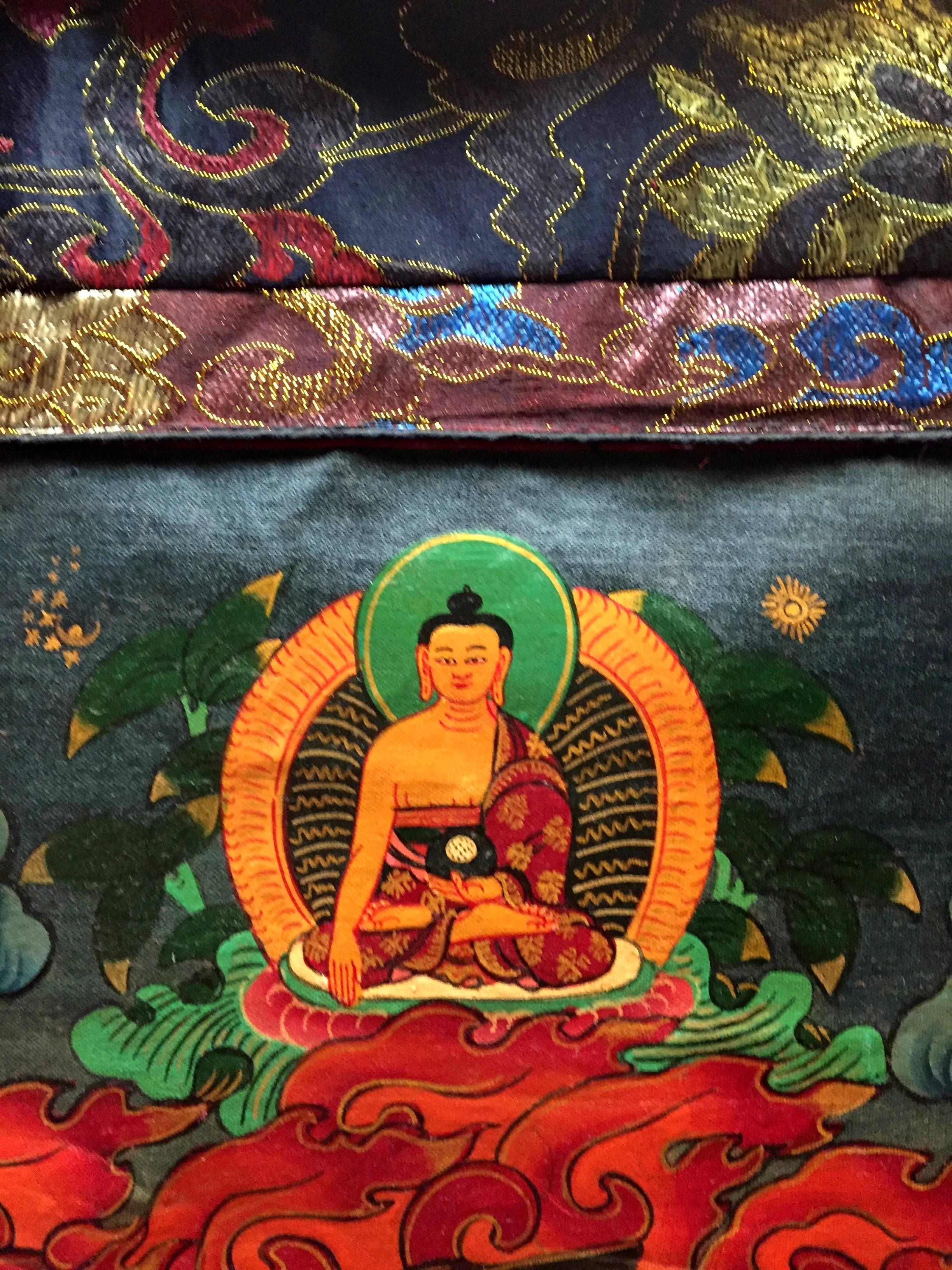 Contemporary Tibetan Thanka Dorje Drolo, Hand-Painted