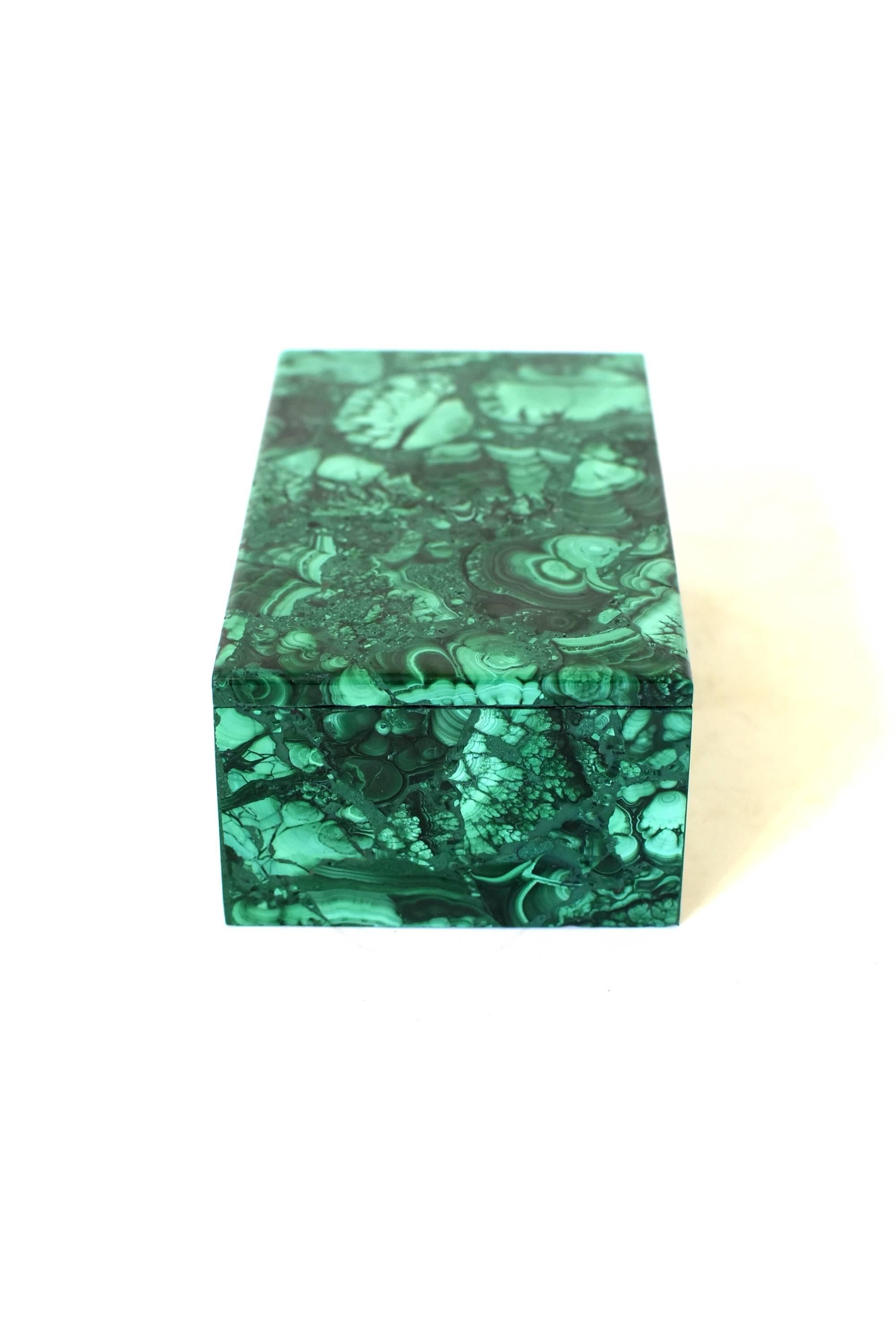 Large Natural Malachite Box, Gem Stone Jewelry Box 3