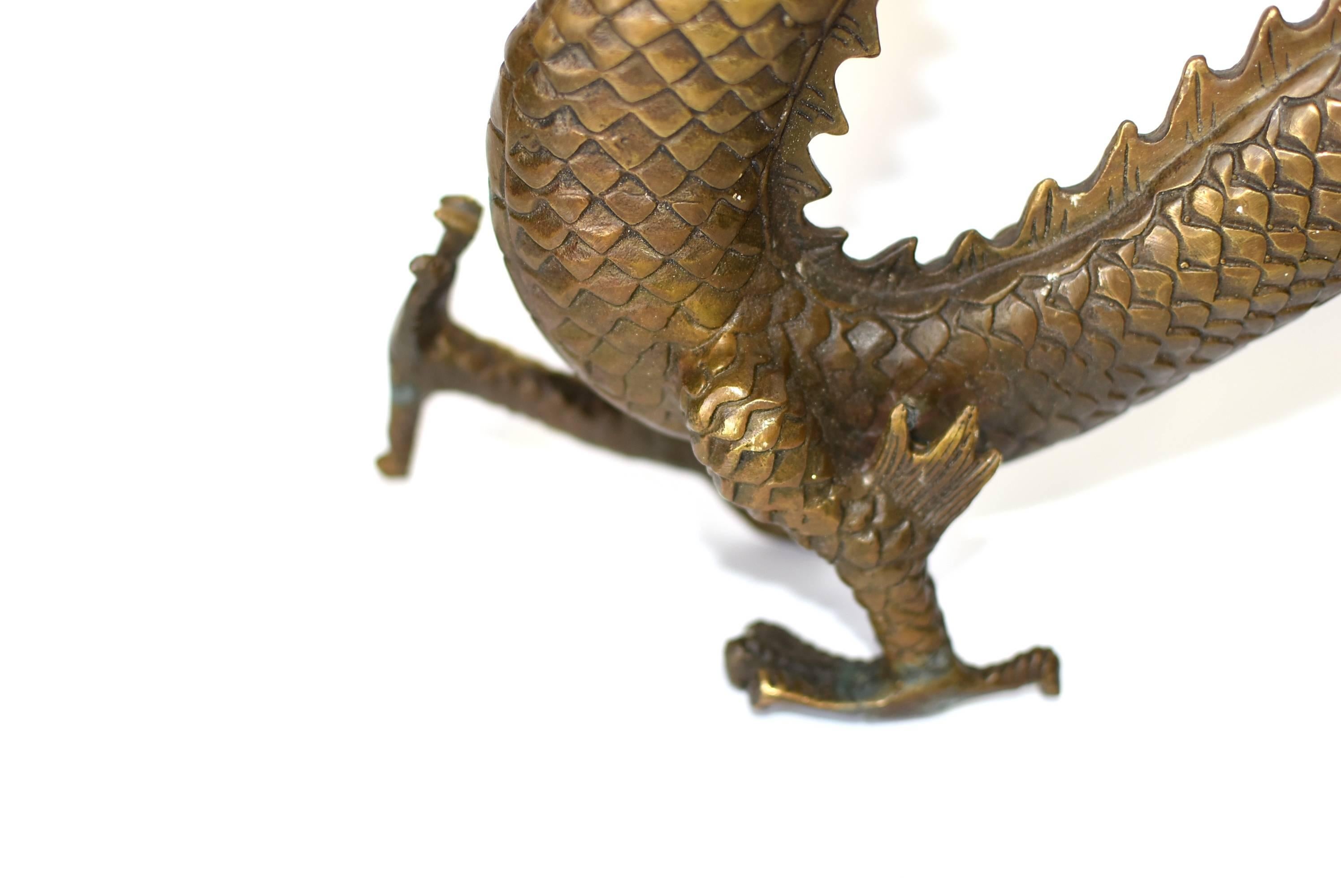 brass dragon statue