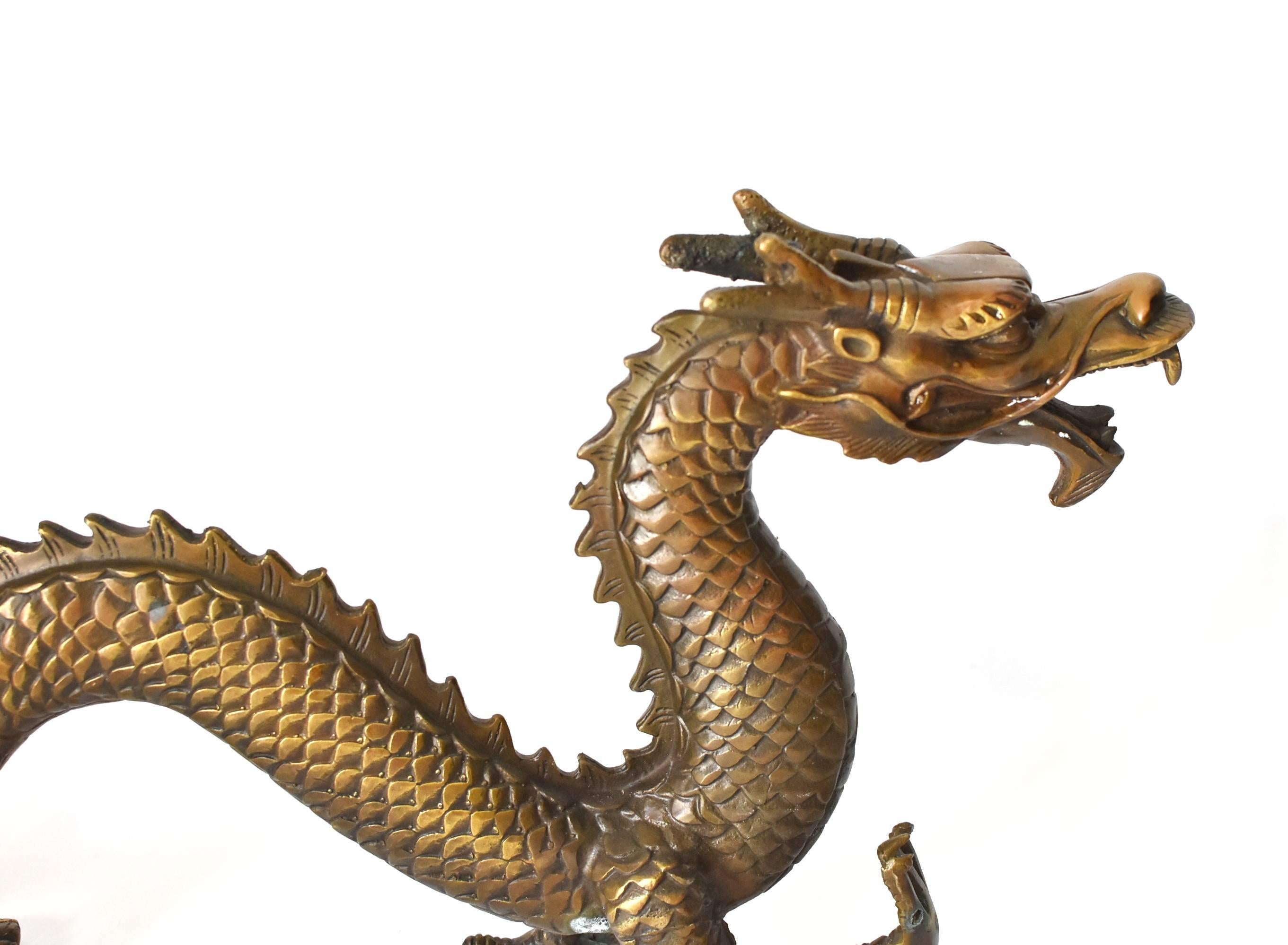 20th Century Large Brass Dragon