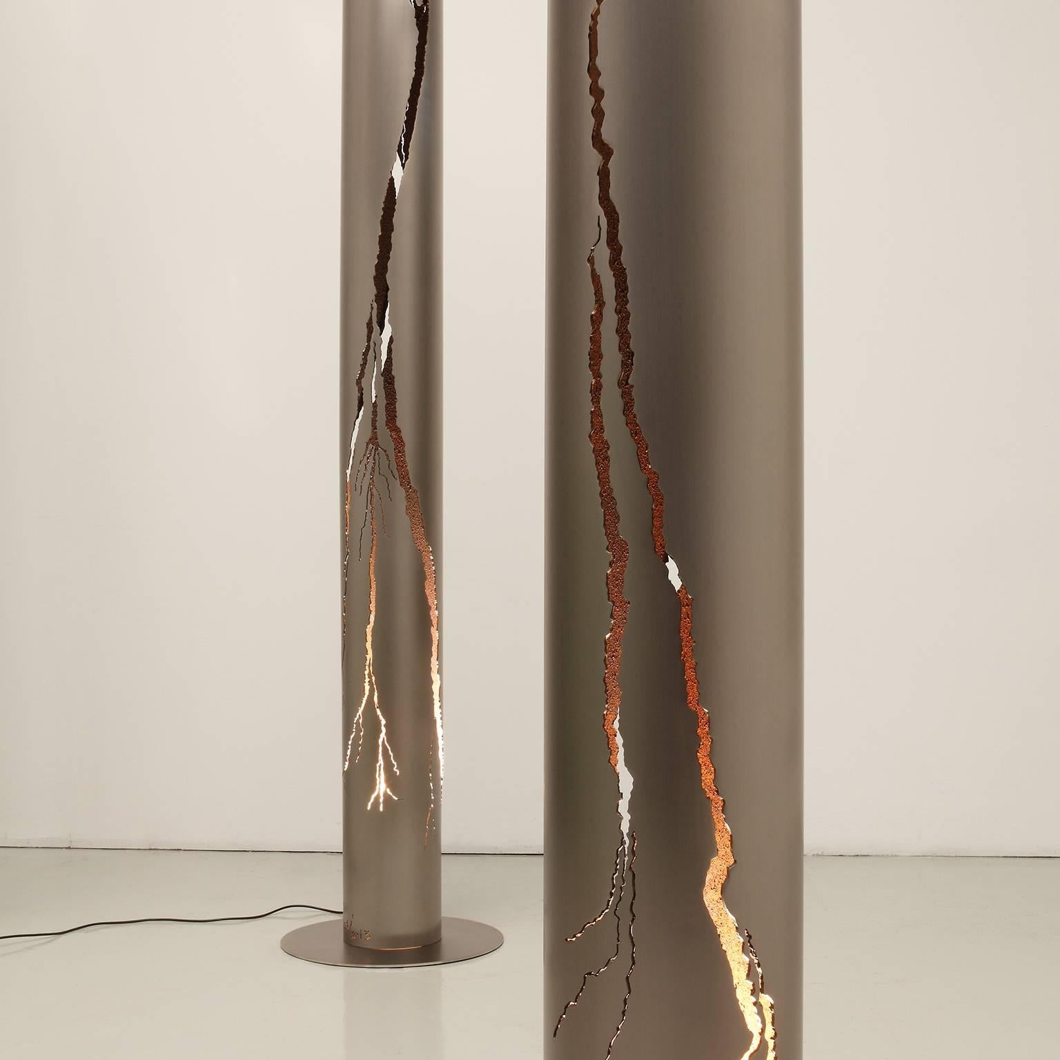Bronzed Gianluca Pacchioni, Cut IV Sculptural Lighting, 2014