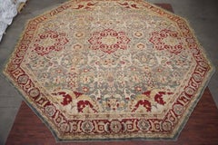 Antique Octagon Shaped Agra Rug, circa 1880