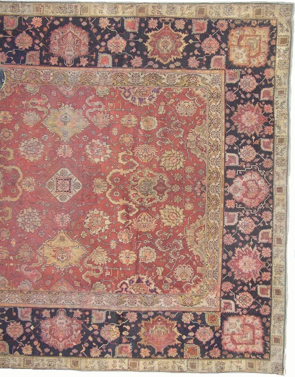 19th Century Antique Indian Agra Rug, circa 1880 For Sale