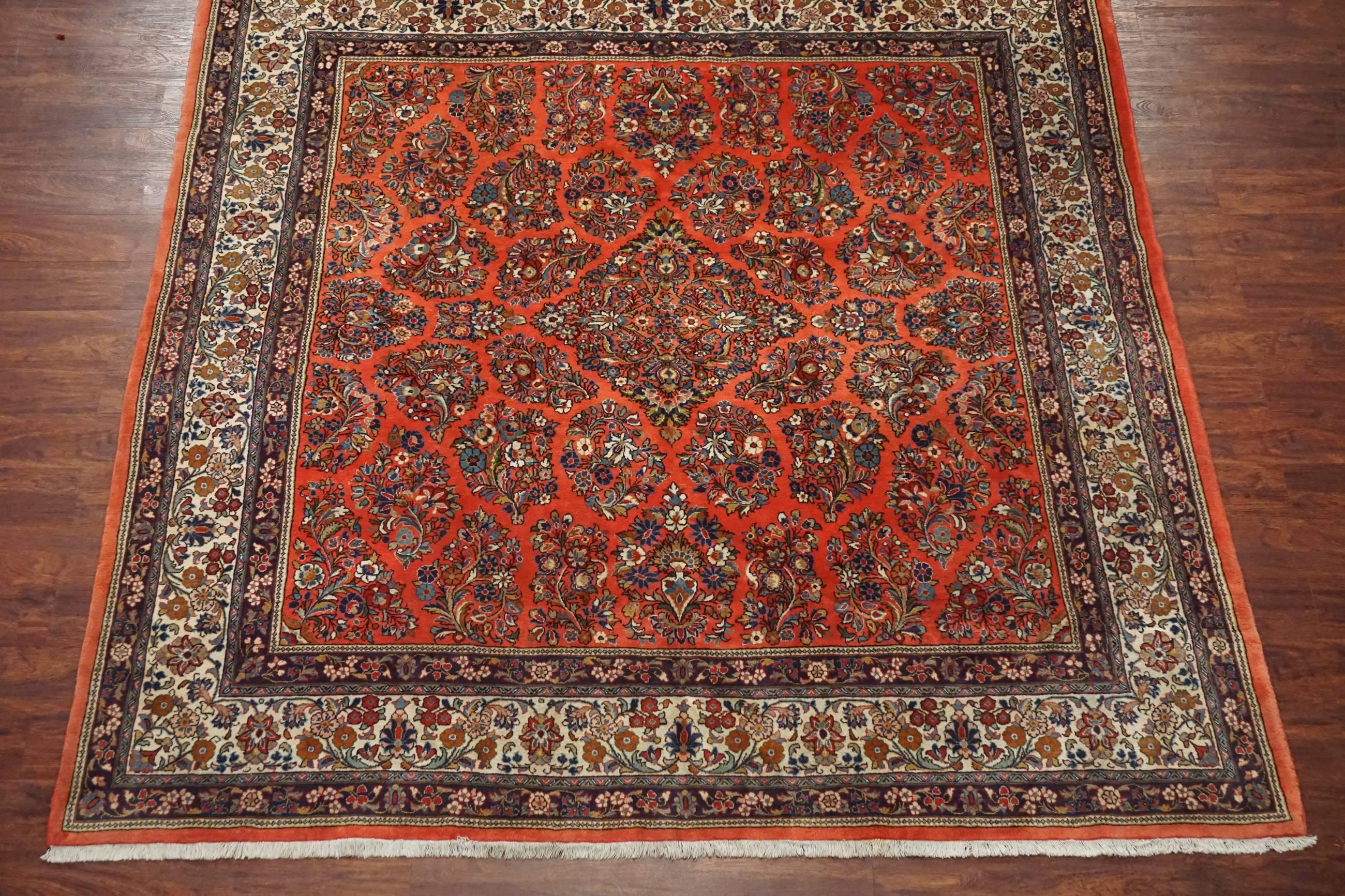 Square antique persian sarouk rug,

circa 1930

8' 2