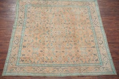Antique Cotton Square Agra Rug, circa 1920