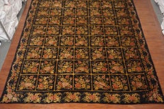 Antique English Floral Savonerrie Rug, circa 1930