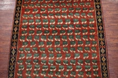 Antique Persian Tribal Rug with Flower Motif, circa 1940