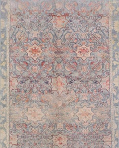 Blue Antique Fine Cotton Agra Rug, circa 1920