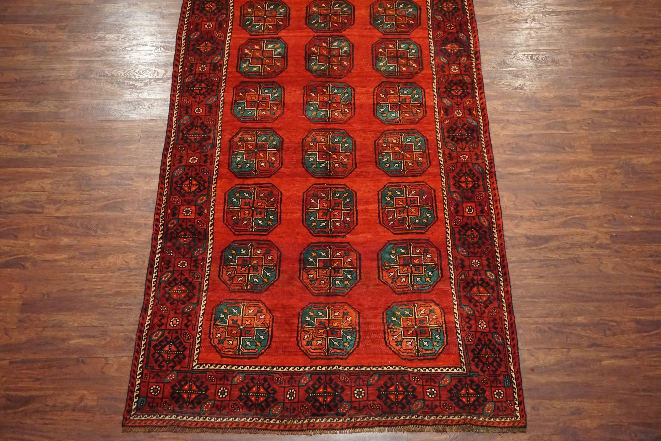 Hand-Knotted Persian Antique Turkoman Tribal Rug with Abrash, circa 1930 For Sale