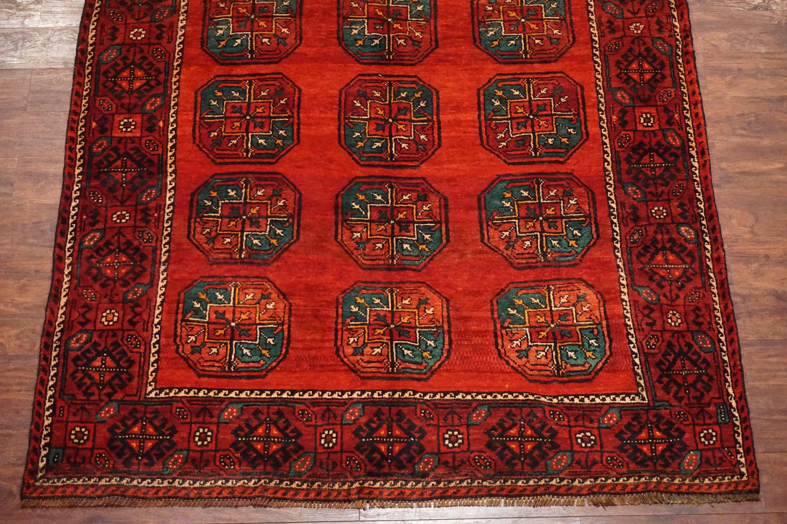 Wool Persian Antique Turkoman Tribal Rug with Abrash, circa 1930 For Sale