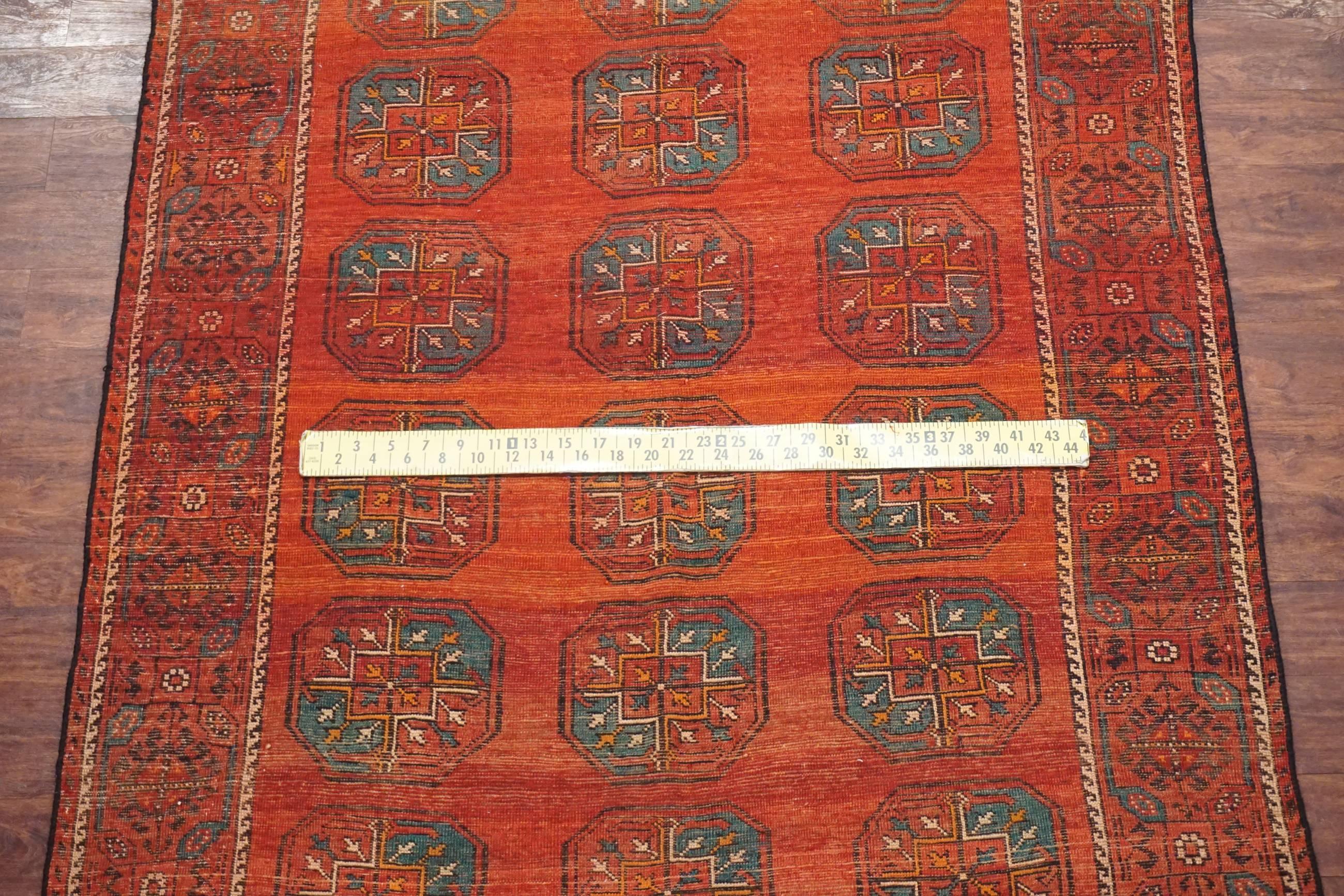 Persian Antique Turkoman Tribal Rug with Abrash, circa 1930 For Sale 1