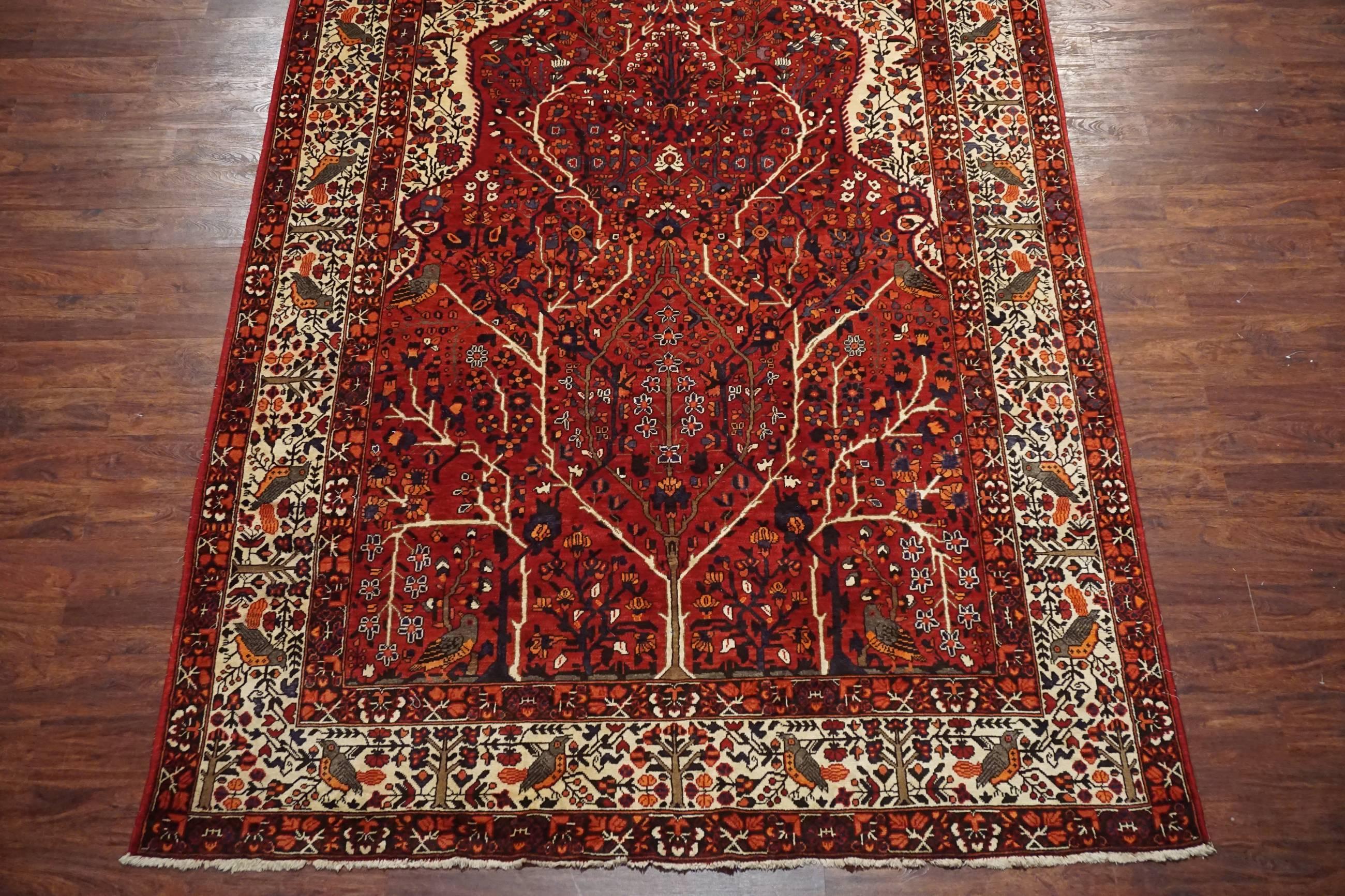 Persian antique Tabriz with birds and tree of life design

circa 1940

Measures: 7' 5