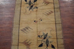 Antique European Rug with Butterfly Motif, circa 1900