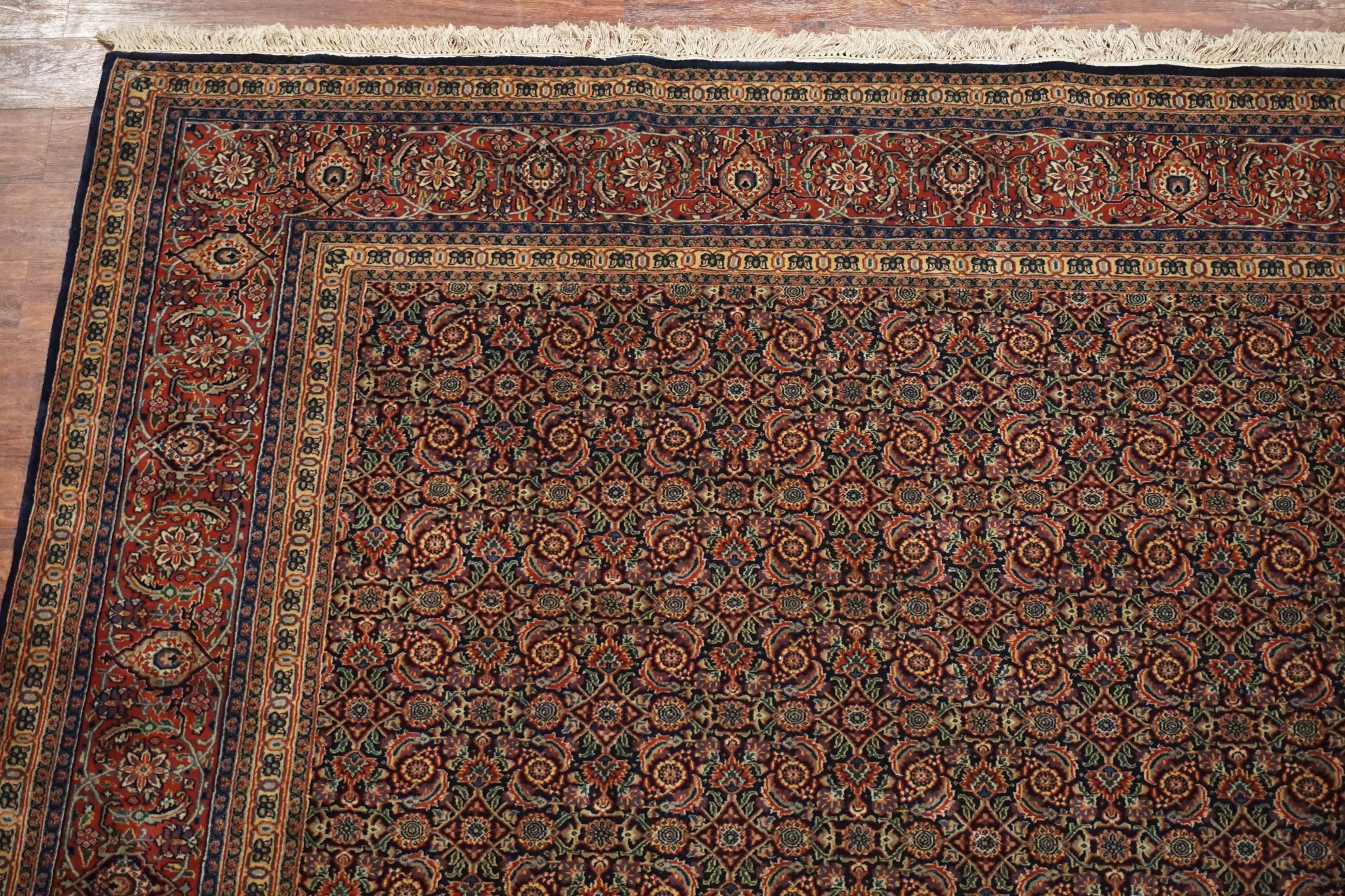 Hand-Knotted Fine Persian Tabriz Mahi, circa 1990 For Sale