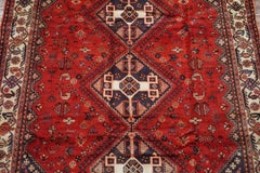 Persian Shiraz Rug with Peacock and Dog Motif, circa 1960