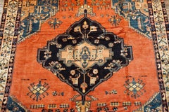 Signed Kurdish Serapi Area Rug with Abrash and Animal Motif, circa 1900