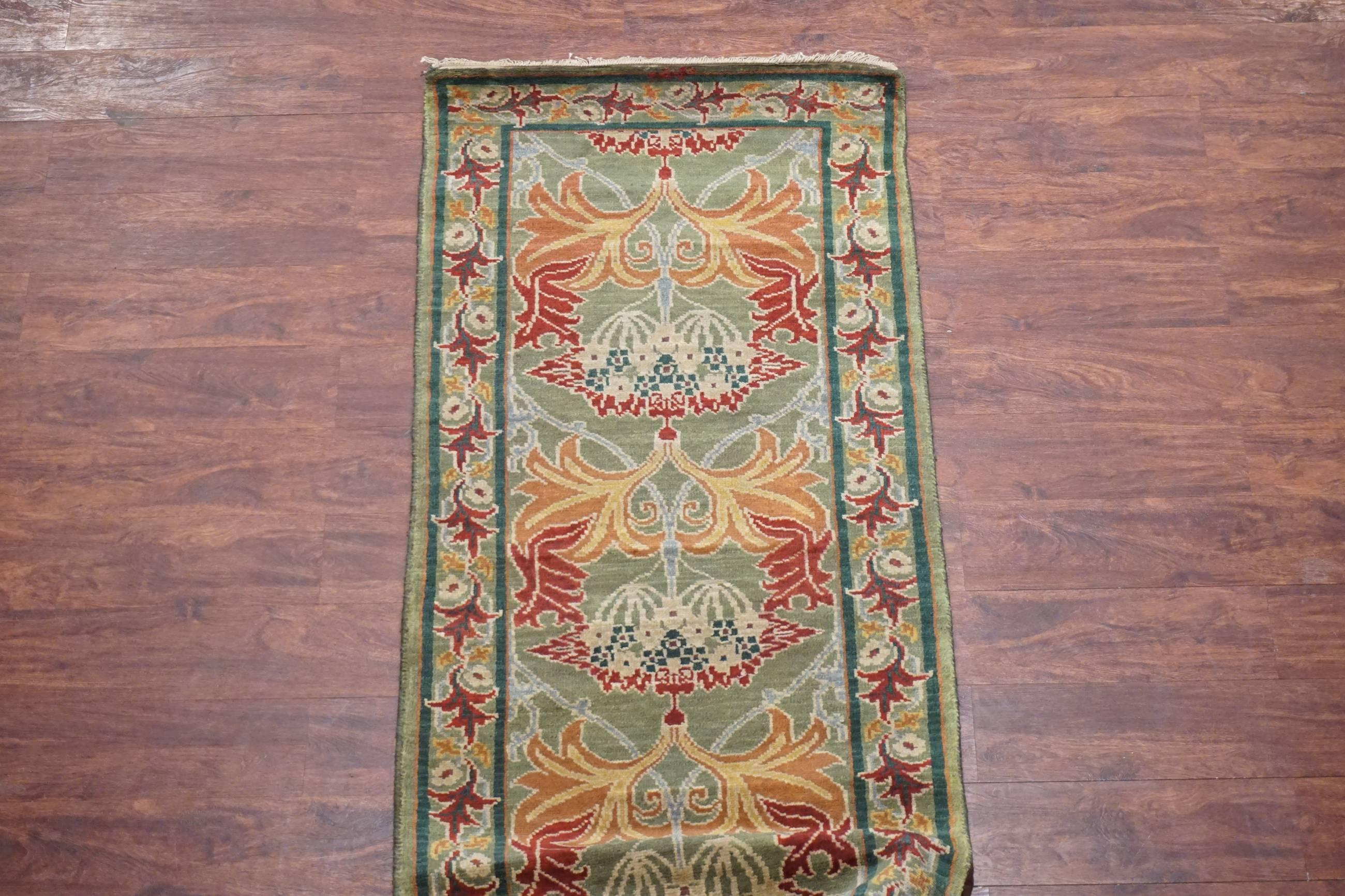 Arts and Crafts Green William Morris Arts & Crafts Runner For Sale