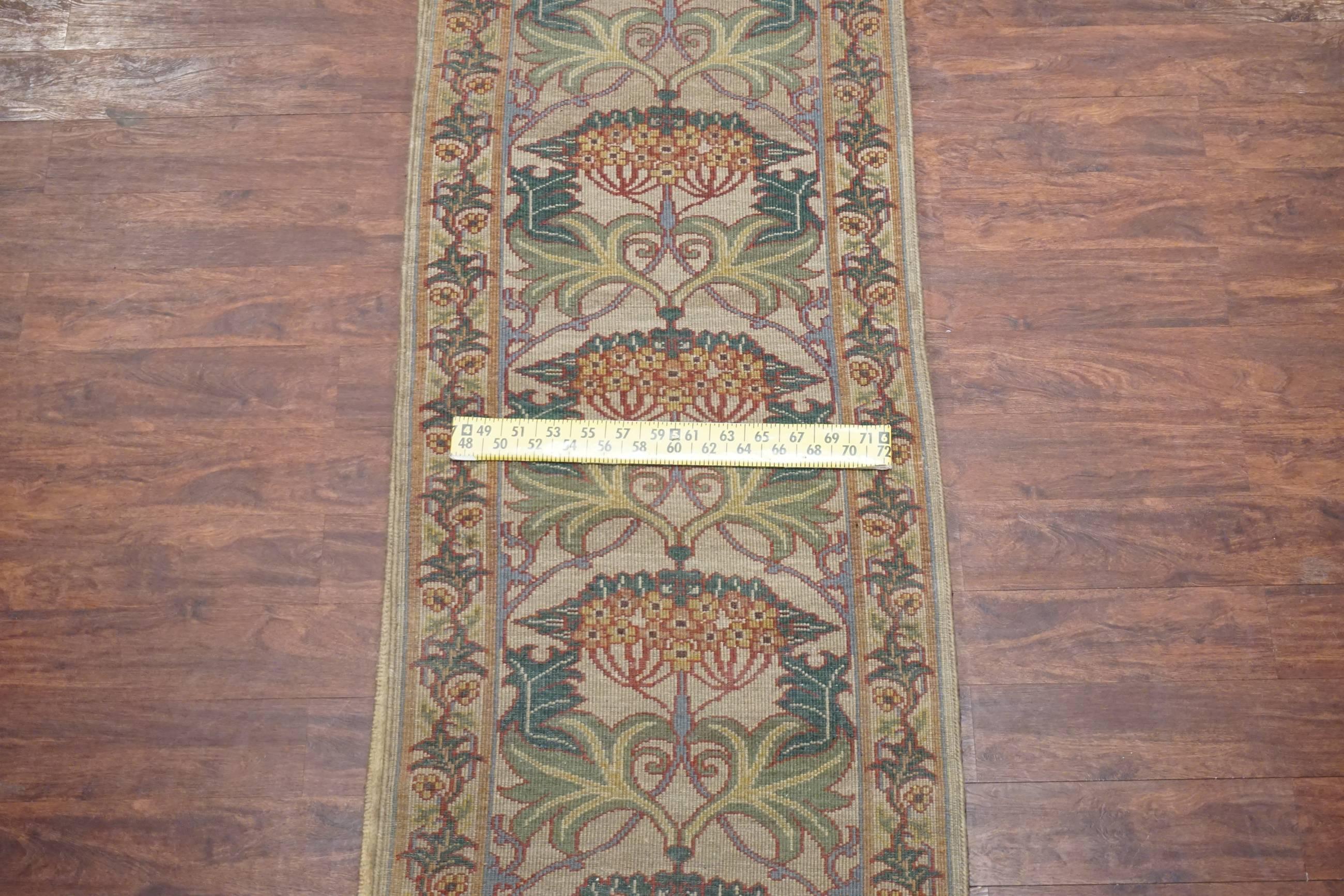 William Morris Hand-Knotted Arts & Crafts Runner In Excellent Condition For Sale In Northridge, CA
