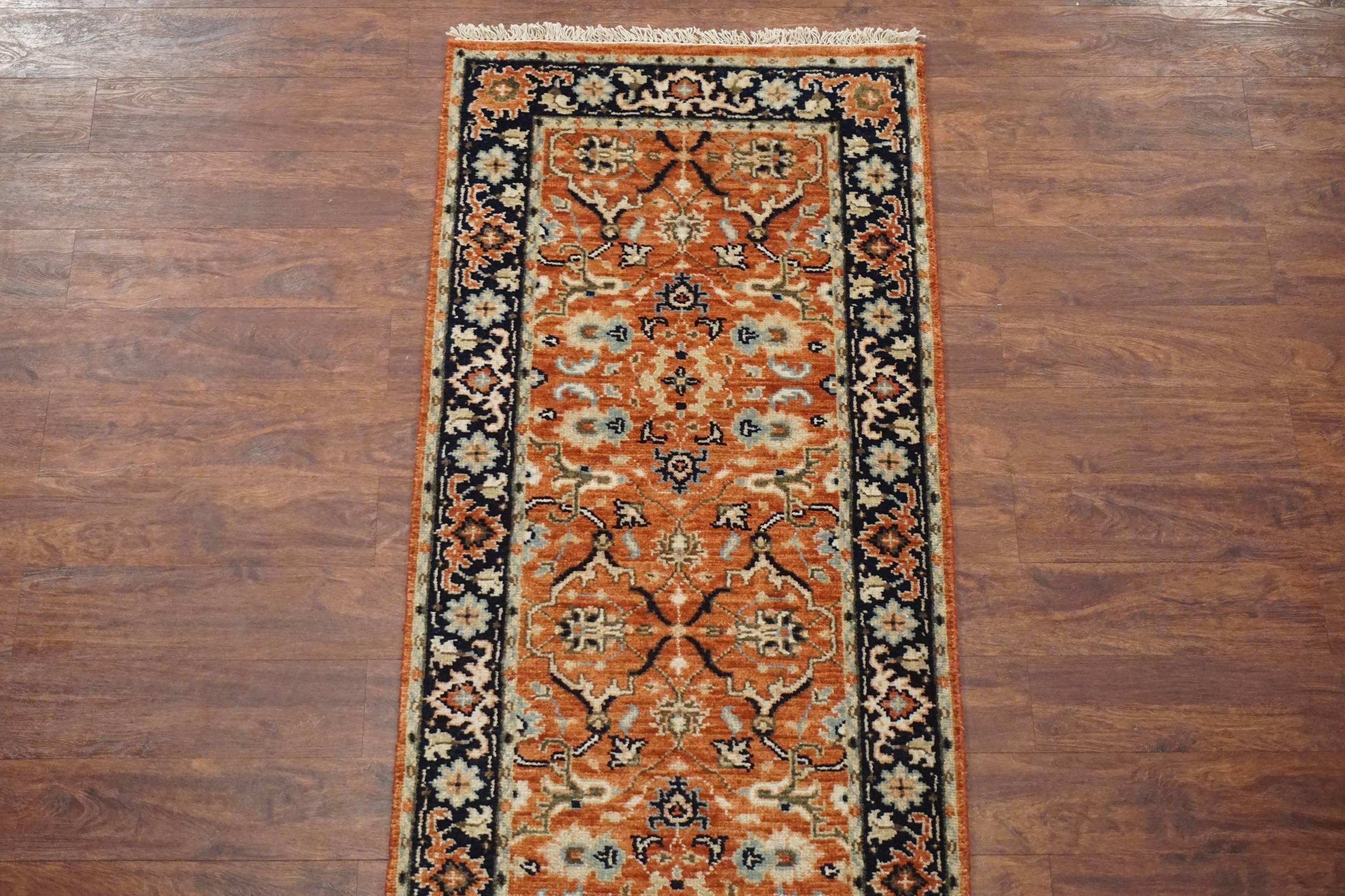 Hand-Knotted Persian Mahal Runner with Vegetable Dyed Wool For Sale