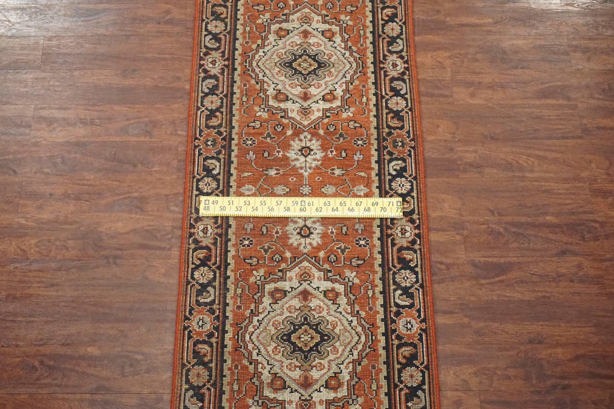 Persian Vegetable Dyed Wool Serapi Runner In Excellent Condition For Sale In Northridge, CA