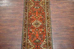 Vintage Orange-Red Persian Lilihan Runner, circa 1940