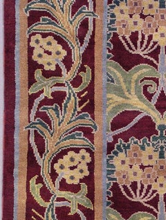Maroon William Morris Art & Craft Design Runner