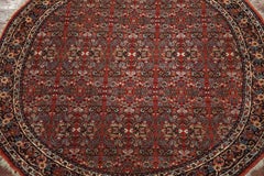 Fine Round Persian Bidjar Area Rug, Hand-Knotted Wool and Silk