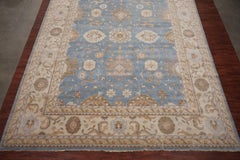 Light-Blue Veg Dye Oushak Design Rug