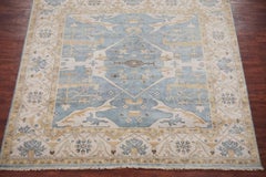 Light-Blue Square Oushak Design Rug