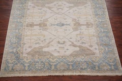 Square Pale-Brown Oushak Rug